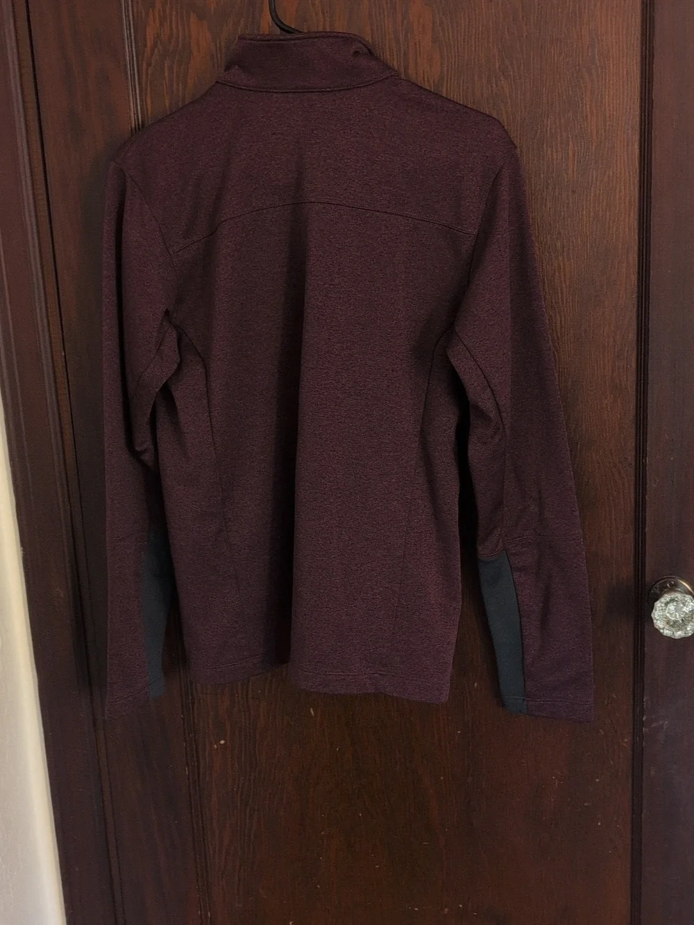 The North Face Men's Burgundy Quarter-Zip Pullover with Black Accents